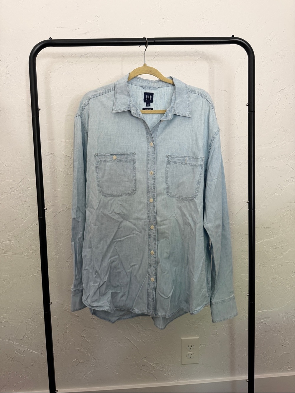 GAP Men's Light Wash Denim Button-Down Shirt